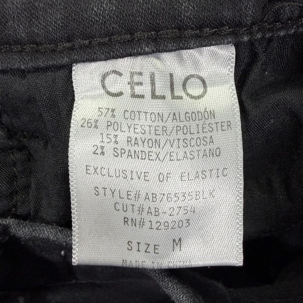 Cello Womens Jeggings Skinny Black High Rise Stretch Size M